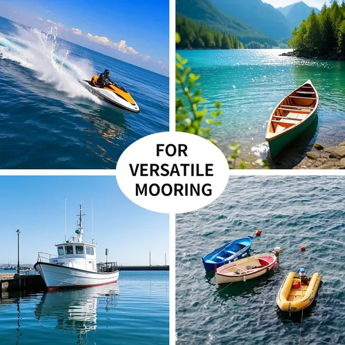 Miniatura 2 de Paquete de 2 líneas elásticas para muelle con ganchos dobles y tubos flotantes - Cuerdas de barco resistentes para moto acuática, pontón, kayak, 4