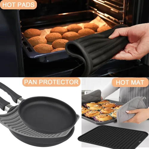 Miniatura 4 de Salvamanteles de silicona extra grandes para ollas y sartenes calientes de 16 x 12 pulgadas, almohadillas calientes resistentes al calor