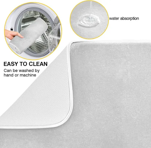 Miniatura 55 de Tapete rojo para secar platos pequeños, accesorios de cocina, tapete escurridor de platos de microfibra, resistente al calor, 16 x 18 pulgadas