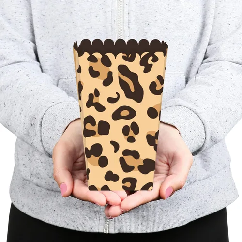Miniatura 5 de Big Dot of Happiness Cajas de palomitas de maíz con estampado de leopardo - Juego de 12 unidades Impresión de leopardo