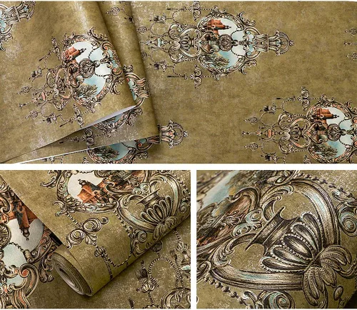Miniatura 5 de Blooming Wall - Papel pintado de damascos vintage texturizado con patrón floral para recubrimientos de paredes, 57 pies cuadrados/rollo