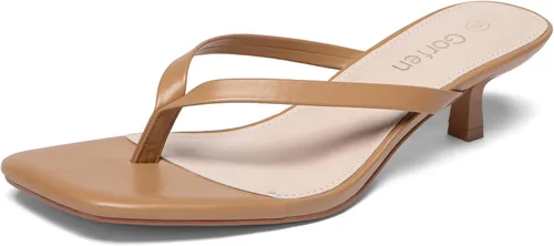 Miniatura 12 de Sandalias de tacón de gatitos para mujer, con puntera cuadrada, sin cordones, sandalias de tacón de 2 pulgadas, sandalias de fiesta, sandalias
