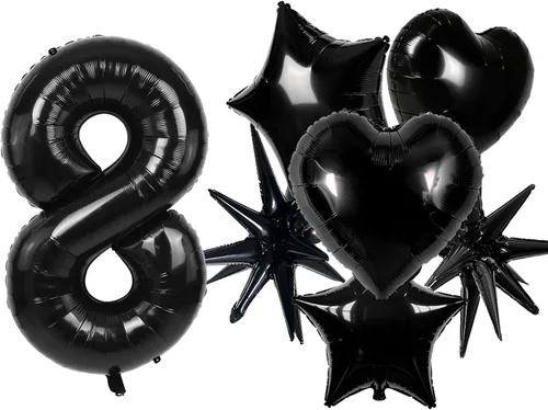 Miniatura 12 de TONIFUL Globos grandes de helio de letras B negras grandes de 40 pulgadas, globos de aluminio Mylar para decoración de suministros de fiesta