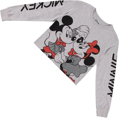 Miniatura 6 de Disney Camisa de moda de Mickey Mouse para mujer, cuello redondo recortado con estampado de manga