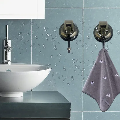 Miniatura 2 de Ganchos de Ducha de Succión al Vacío de Servicio Pesado – Ganchos de Bata de Baño con Ventosa de Vidrio, Reutilizables, Sin Perforación de Agujeros