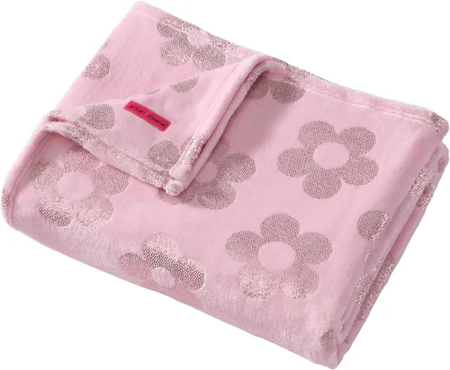 Miniatura 30 de Betsey Johnson - Manta para sofá o cama, manta súper suave y extragrande de aspecto audazmente mullido (corazón punteado rosa, 50" x 70")