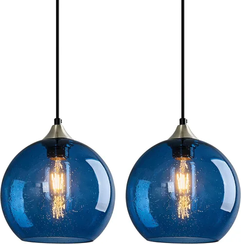 Miniatura 15 de Luces colgantes de vidrio marrón claro, iluminación de isla de cocina, lámparas colgantes de globo, iluminación colgante moderna para dormitorio