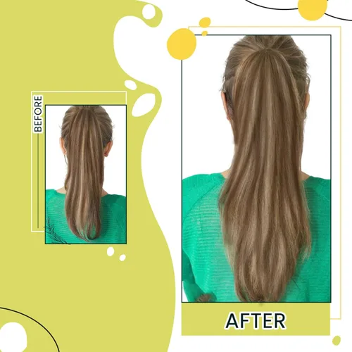 Miniatura 2 de RUNATURE - Extensión de cola de caballo de cabello humano real con pinzas, extensión de cabello largo lacio y grueso, color castaño nogal con #2