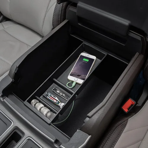 Miniatura 8 de PIMCAR Organizador de consola central para Ford F150 2021 2022 2023, F150 Lightning 2022 2023 Caja de almacenamiento del reposabrazos Accesorios
