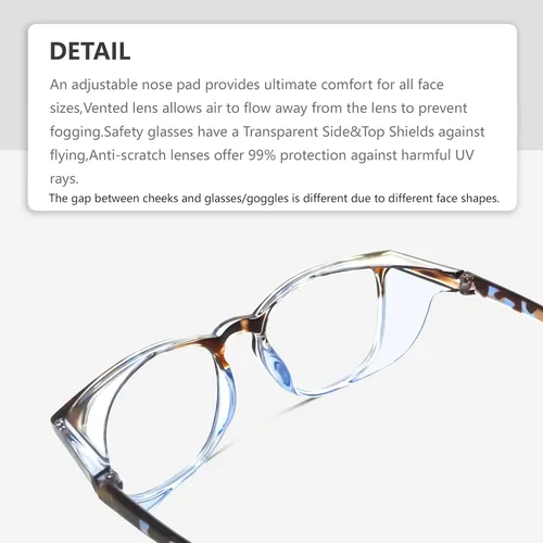 Miniatura 2 de Gafas de seguridad antivaho Z87.1 con bloqueo de luz azul, antipolvo, protección UV, para hombres y mujeres (cuarzo azul)