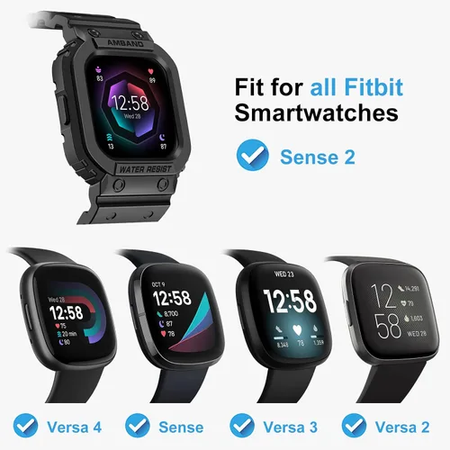Miniatura 2 de amBand Compatible para Fitbit Versa 4/3/2 / Fitbit Versa Lite / Fitbit Sense 2 / Correas de Fitbit Sense con estuche, correa protectora para reloj