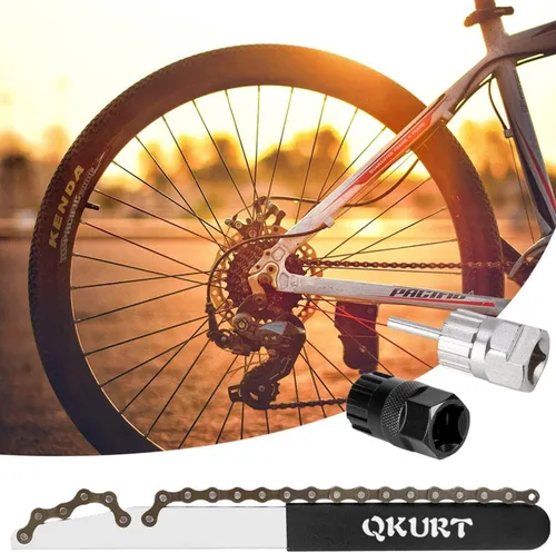 Miniatura 7 de QKURT Kit de herramientas de látigo de cadena de bicicleta, herramienta de extracción de casete de ciclo de 3 piezas, apta para cadenas de 7, 8, 9