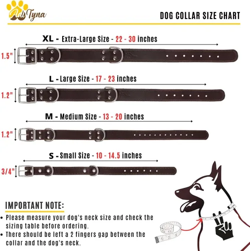 Miniatura 2 de ADITYNA Collar de Cuero Resistente para Perros Medianos - Collar Suave y Fuerte para Caminar, Entrenar, Senderismo y Correr