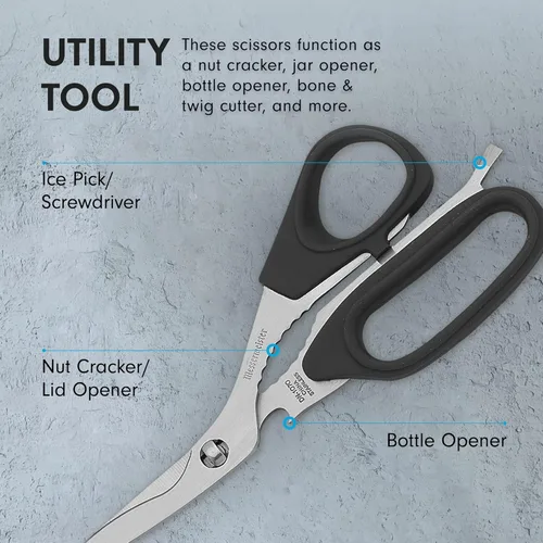 Miniatura 5 de Messermeister tijeras de cocina de 8.5 pulgadas, Negro