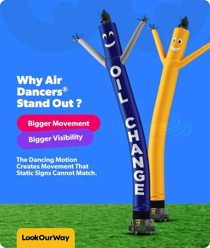 Miniatura 4 de LookOurWay Air Dancers - Accesorio inflable para hombre de tubo – 20 pies de alto Wacky Waving Inflable Dancing Tube Guy para promoción de negocios