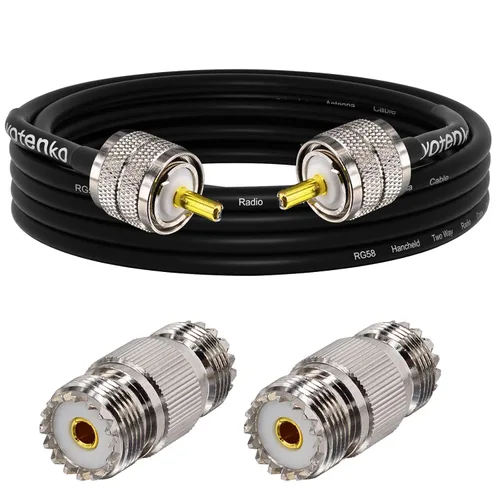 Miniatura 46 de Cable de puente PL259 de 1 pie - Cable coaxial RG58 de 15 pulgadas corto 50 ohmios coaxial para medidor SWR radio de radioaficionado radio CB