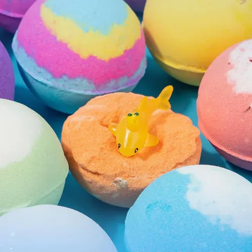 Miniatura 5 de Bombas de baño naturales para niños con mega burbujas y sorpresa en el interior, paquete de 12 bombas de baño para niños con juguetes sorpresa