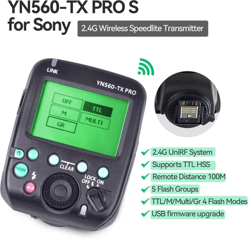 Miniatura 2 de YONGNUO YN560-TX PRO S YN560 TX PRO Flash inalámbrico Speedlite Transmisor Disparador HSS TTL para cámara S