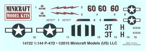 Miniatura 3 de Minicraft P-47D USAAF - Kit modelo (escala 1/144)