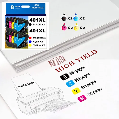 Miniatura 3 de LC401XL - Cartuchos de tinta para impresora Brother compatibles con Brother LC401, cartuchos de tinta para impresora Brother MFC-J1010DW MFC-J1012DW