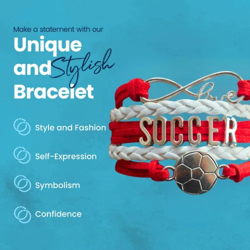 Miniatura 55 de Sportybella - Pulsera de fútbol ajustable, regalo para jugadores