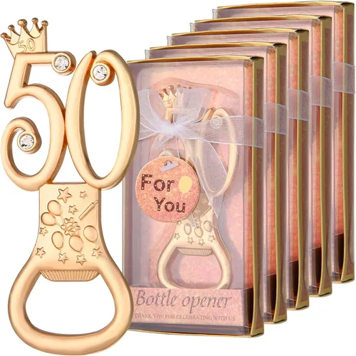 Miniatura 12 de 24 cajas de abrebotellas con temática de oro rosa para cumpleaños número 40, regalos de fiesta de boda, recuerdos de fiesta de cumpleaños