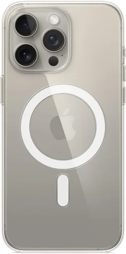 Apple iPhone 15 Pro Max Funda Transparente con MagSafe: Funda Ligera para Teléfono, Compatibilidad con Carga Inalámbrica, Acabado Liso y Brillante