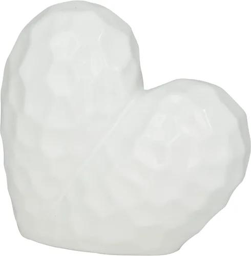 Miniatura 9 de Deco 79 Escultura decorativa de corazón de cerámica de porcelana, diseño de origami en ángulo dimensional, estatua de decoración del hogar, figura