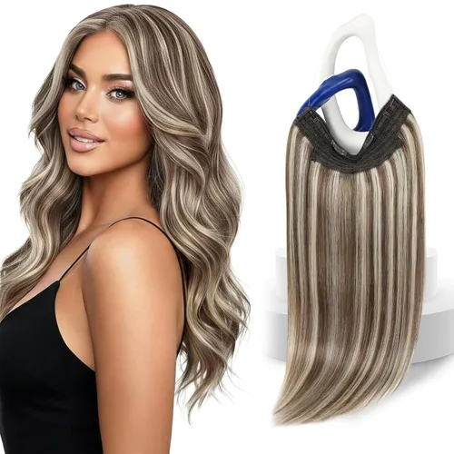 Miniatura 45 de Sunny Hair - Extensiones de cabello humano con banda invisible, color rubio platino (#60), 20 pulgadas