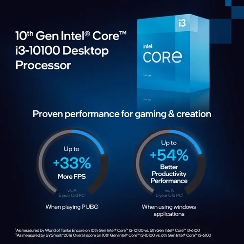 Miniatura 4 de Intel Core i3-10100 Procesador de escritorio 4 núcleos hasta 4.3 GHz LGA1200 (chipset Intel serie 400) 65W, número de modelo: BX8070110100