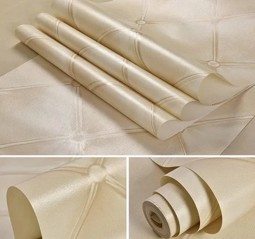 Miniatura 5 de QIHANG - Papel pintado de imitación de piel suave con diseño de diamante para dormitorio, TV, hotel, fondo de pantalla, 1.73 pulgadas de ancho x