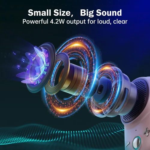 Miniatura 3 de Divoom Itour-S - Altavoz Bluetooth portátil, IP67 resistente al agua, a prueba de polvo, pequeño altavoz Bluetooth portátil con clip, tiempo de Rosa