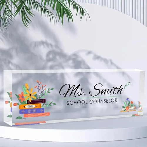 Miniatura 14 de Placa de nombre de escritorio personalizada, placas de identificación acrílicas para escritorio, decoración de oficina, regalos personalizados