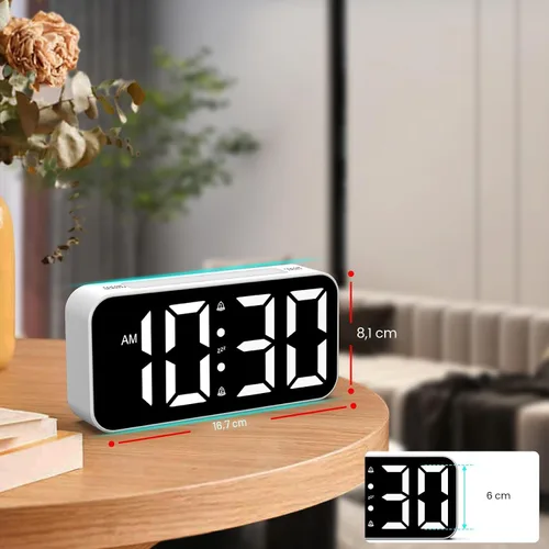 Miniatura 6 de Relojes despertadores fuertes Topski para dormitorios para personas que duermen pesadas, reloj de cabecera digital con luz nocturna, pantalla RGB