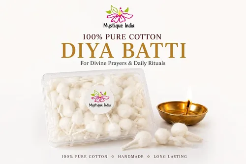 Miniatura 2 de Mechas redondas de algodón Diya Batti Puja Religioso Jyot Akhand Lámpara de aceite Diwali Iluminación 500 Pc (redonda)