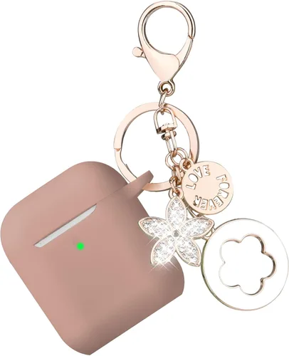Miniatura 6 de OLEBAND Funda para AirPods de 1ª/2ª generación con bonito llavero brillante, funda de silicona compatible con Apple Air pod/iPod 2 y 1 Gen Case, LED
