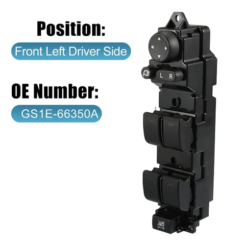 Miniatura 2 de X AUTOHAUX Interruptor de ventana de puerta principal delantera izquierda Interruptor elevalunas para Mazda 6 1.8 2.0 2 GS1E-66350A GS1E-66350