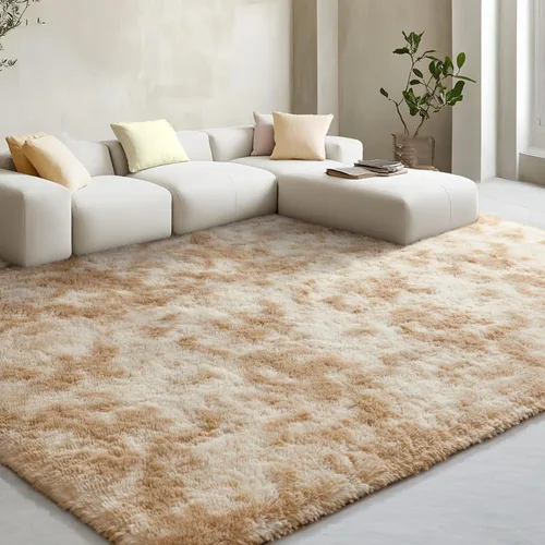 Miniatura 140 de EVOIONOS - Alfombra redonda gris para dormitorio, 5x5 pies; alfombras circulares suaves y esponjosas para sala de estar, alfombras de felpa peludas
