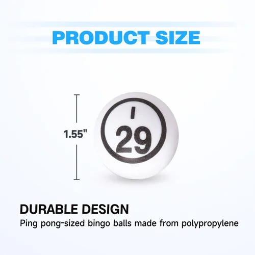 Miniatura 2 de GSE Games & Sports Expert Bingo Balls - Ping Pong Size Balls for Large Bingo Cage, Bingo Calling Balls for Parties, Prize Raffles, Family Game Nights