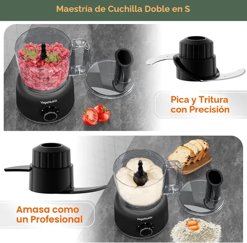 Miniatura 4 de Combo de procesador de alimentos y licuadora, picadora de alimentos de 88 onzas para carne, verduras y masa, licuadora de tarro de vidrio de 70