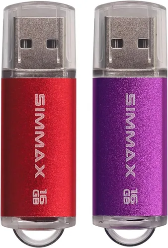 Miniatura 9 de SIMMAX Paquete de 5 unidades flash USB 2.0 de 32 GB con indicador LED (azul verde, negro, rojo y morado)