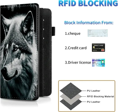 Miniatura 86 de Funda para chequera para hombres y mujeres, cartera de cuero RFID con ranuras para tarjetas de crédito, soporte de cheques duplicados personales