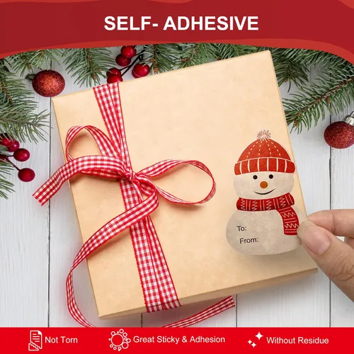 Miniatura 7 de 500 etiquetas adhesivas de regalo de Navidad, etiquetas autoadhesivas de nombre de Navidad, etiquetas de Navidad para regalos, lindas calcomanías