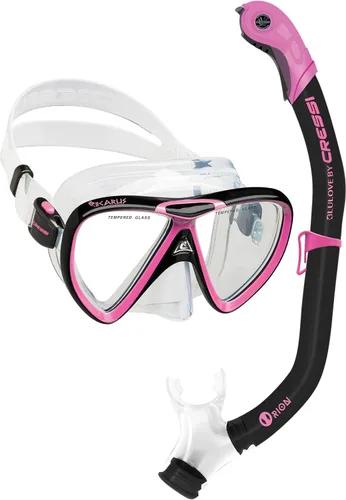 Miniatura 7 de Cressi - Juego de snorkel para adulto en silicona cómoda y pura, máscara y snorkel semiseco Ikarus & Orion