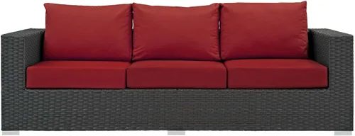 Miniatura 4 de Modway - Sillón para exteriores lonas rojas