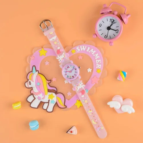 Miniatura 6 de Venhoo Reloj de pulsera de silicona impermeable 3D para niños y niñas de 3 a 10 años