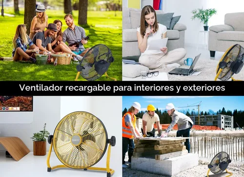 Miniatura 7 de Geek Aire Ventilador portátil de 12" a batería con aspas de metal, inclinación vertical de 360°, ventilador inalámbrico de 24h de duración
