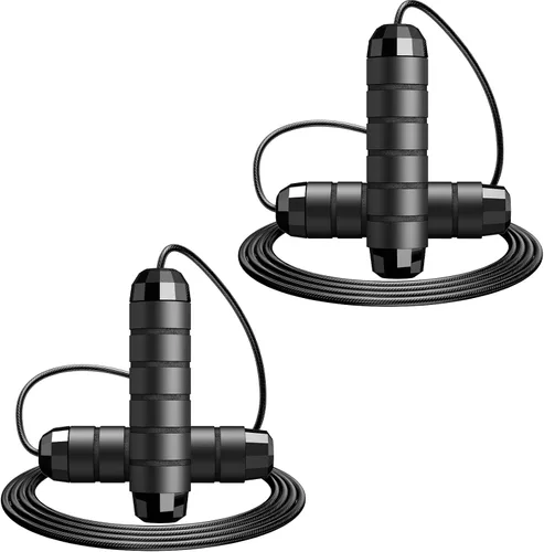 Miniatura 10 de Jump Rope,Tangle-Free Rapid Speed Jump Rope with Ball Bearings for Men,Women and Kids,Adjustable Steel Skipping Rope with Ergonomic Foam Handles,A