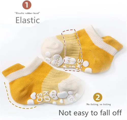 Miniatura 4 de Calcetines de agarre para bebé, antideslizantes, con agarres, unisex, para niña, niño, calcetines de tobillo para caminar