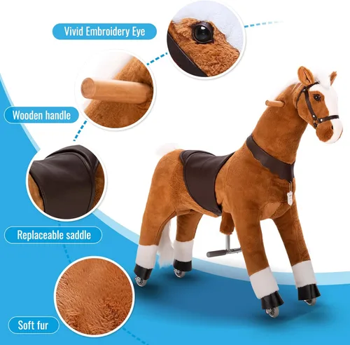 Miniatura 6 de UFREE Caballo el mejor regalo de cumpleaños para niñas. Juguete de caballo para montar que camina, altura de 36 pulgadas para niños de 4 a 9 años